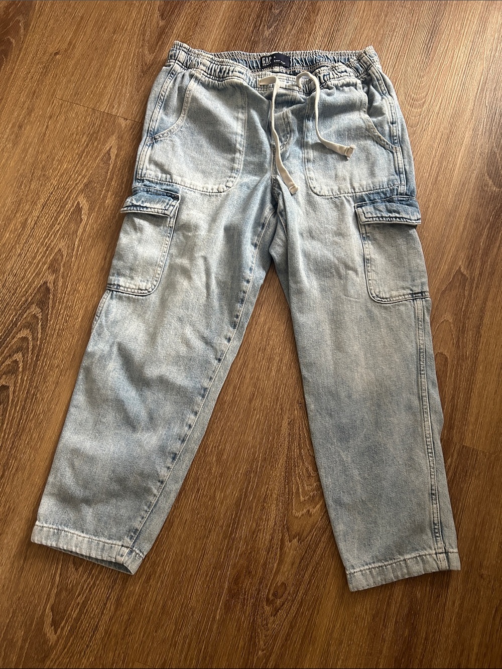 GAP Light Blue Denim Elastic Waist Joggers